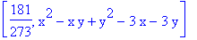 [181/273, x^2-x*y+y^2-3*x-3*y]